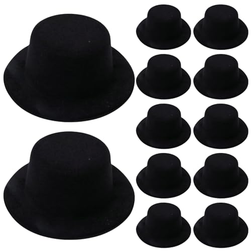 Csafyrt Mini Top Hut 12pcs schwarze Puppenhüte Filz schwarze Top -Hüte für Handwerkshaarzubehör Mini Weihnachtsschmuck für Partyversorgungsdekorationen Csafyrt Mini Top Hut 12pcs schwarze Puppenhüte Filz schwarze Top -Hüte für Handwerkshaarzubehör Mini Weihnachtsschmuck für Partyversorgungsdekorationen von Csafyrt