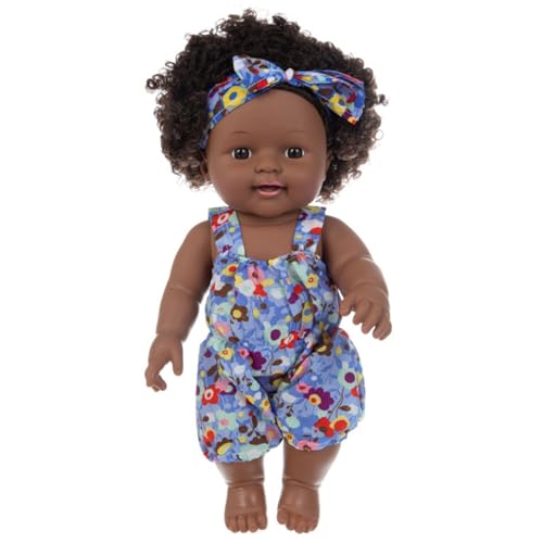 Csafyrt Schwarze Babypuppen, 12 Zoll bewegliche Joint Afroamerikaner Babypuppe, realistische Puppe mit lockigem Haar und tragbare Kleidung für Kindergeschenke, lila Csafyrt Schwarze Babypuppen, 12 Zoll bewegliche Joint Afroamerikaner Babypuppe, realistische Puppe mit lockigem Haar und tragbare Kleidung für Kindergeschenke, lila von Csafyrt