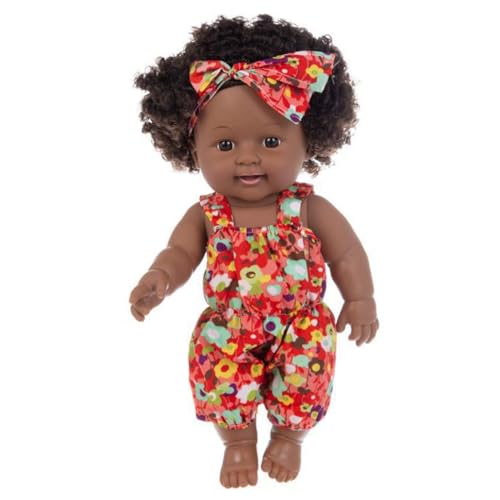 Csafyrt Schwarze Babypuppen, 12 Zoll bewegliche Joint Afroamerikaner Babypuppe, realistische Puppe mit lockigem Haar und tragbare Kleidung für Kindergeschenke, rot Csafyrt Schwarze Babypuppen, 12 Zoll bewegliche Joint Afroamerikaner Babypuppe, realistische Puppe mit lockigem Haar und tragbare Kleidung für Kindergeschenke, rot von Csafyrt