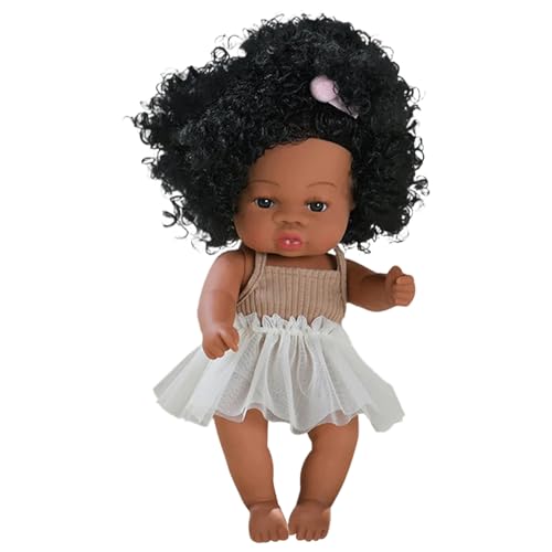 Csafyrt Schwarze Babypuppen, 13 Zoll realistisches Babypuppen Mädchen mit lockigem Haar, eine wahre echte Puppe mit Kleidung, Puppe für Kleinkinder 4-6 Geschenk, Karamellfarbe Csafyrt Schwarze Babypuppen, 13 Zoll realistisches Babypuppen Mädchen mit lockigem Haar, eine wahre echte Puppe mit Kleidung, Puppe für Kleinkinder 4-6 Geschenk, Karamellfarbe von Csafyrt