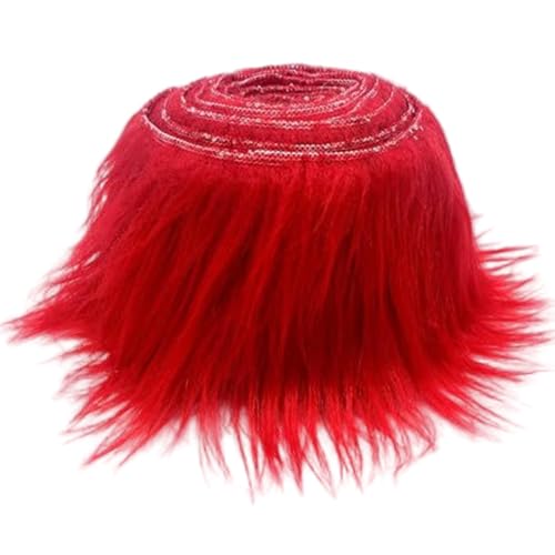 Flauschige Stoffverkleidung 5ft Weihnachten DIY Fauxpelzverkleidung für Kostüme Dekorationen Weiche Fuzzy -Stoffkante (rot) von Csafyrt