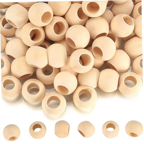 Macrame Perlen 100pcs/Set 0,79 Zoll Durchmesser Natrual Lose DIY unvollendete Holzperlen für Schmuckherstellung, Armbänder, DIY -Handwerk und Makrames von Csafyrt