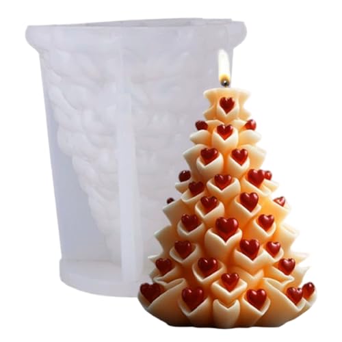 Weihnachtsbaum -Silikonform 3d Herzbaum Silikon Epoxidharzform für Epoxidharz -Guss -DIY Aromatherapie Kerzen Wachs Style2 von Csafyrt
