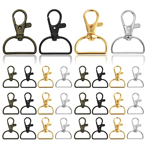 Csirnto Schlüsselanhänger Haken 40 Stück Drehbare Chlüsselringe Metall Schlüsselanhänger Karabinerhaken D-Ringen für astelarbeiten DIY Nähprojekte (25mm Innenbreite) von Csirnto