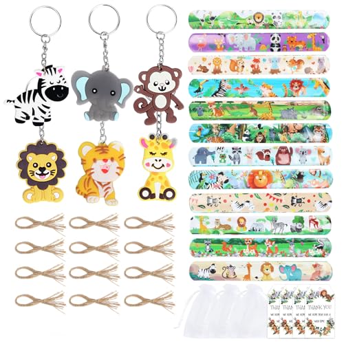 Csnbfiop 24pcs Jungle Animal Keychains Armband Mit Taschen Und Kartenparty Leckereien Für Geburtstagsdekorationen Und Goodie Bag Füllstoffe Csnbfiop 24pcs Jungle Animal Keychains Armband Mit Taschen Und Kartenparty Leckereien Für Geburtstagsdekorationen Und Goodie Bag Füllstoffe von Csnbfiop