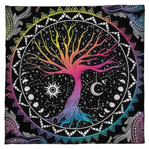 Csnbfiop Quadratisches Flanell Tarot Tuch Brettspiel Pad Astrologische Orakel Pad Tischdecke Kartenmatte Wahrsagerei Tischdecke von Csnbfiop