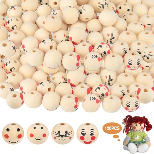 120 Stück Holzperlen mit Gesicht, 20mm Lächeln Gesicht Holzperle, 4 Styles Round Wooden Beads,Rund Perlen mit Loch DIY Handwerk Holzköpfe mit Gesicht für DIY Handgefertigte,Schmuck Machen zubehör 120 Stück Holzperlen mit Gesicht, 20mm Lächeln Gesicht Holzperle, 4 Styles Round Wooden Beads,Rund Perlen mit Loch DIY Handwerk Holzköpfe mit Gesicht für DIY Handgefertigte,Schmuck Machen zubehör von Csuntikulo