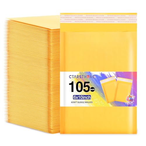 Ctarsthome Luftpolster-Versandtaschen aus Kraftpapier, 15,2 x 25,4 cm, für kleine Unternehmen, selbstverschließende Papierumschläge, Versandtaschen mit starker Haftung, für Schmuck, Make-up, Zubehör von Ctarsthome