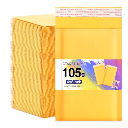 Ctarsthome Luftpolsterumschläge aus Kraftpapier, 10,2 x 20,3 cm, für kleine Unternehmen, selbstverschließende Papierumschläge, Versandtaschen mit starker Haftung, für Schmuck, Make-up, Zubehör, Gelb Ctarsthome Luftpolsterumschläge aus Kraftpapier, 10,2 x 20,3 cm, für kleine Unternehmen, selbstverschließende Papierumschläge, Versandtaschen mit starker Haftung, für Schmuck, Make-up, Zubehör, Gelb von Ctarsthome