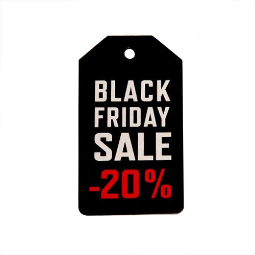 Aktionsetiketten "Black Friday Sale" Kartonetiketten, Anhänge-Etiketten, VPE 500 Stück (Black Friday Sale -20%) von CuNU Preisauszeichnung