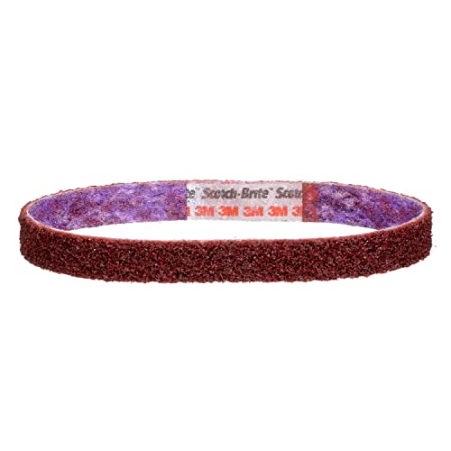 Scotch-Brite Langlebiger Flex-Gürtel – Aluminiumoxid mittlerer Körnung – Flexibles Metall-Entgraten und Finishing-Gürtel – Vlies-Schleifmittel – 1,27 cm x 45,7 cm von Cubitron