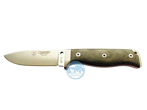 Cudeman Albacete Messer 120-F MT-5 LIMITED Edelstahl Klinge Böhler N-695 11 cm Griff Micarta Canvas grün 11,5 cm Lederetui + Flaschenhalter Geschenk von Cudeman Albacete