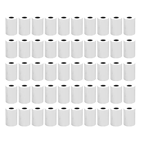 CUFAEE 50 Rollen Thermalpapierrollen, 57 mm bis 50 mm Glättung Richtiger Enge, Leichtgewicht, Papierrollen für Bargeldregister, Kreditkartenmaschinen und POS -Systeme von Cufaee