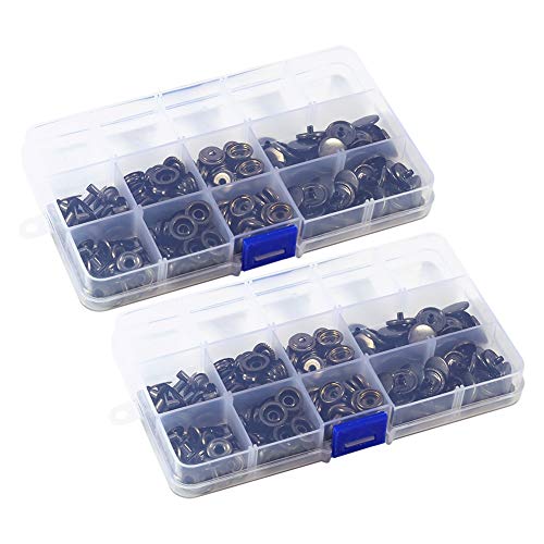 Cufaee 100 Sets drücken Sie Studentasten mit Installationstools, Kupfer 15mm Snap -Verschlechter, Lederschnappfalt für Kleidung, Jeans, Jacken von Cufaee