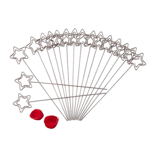 Cufaee 50pcs Drahtbildhalter, Silber Metall Klemme Place -Kartenhalter Pickel, DIY -Draht -Foto -Clips für Schreibtisch Memo Note Kuchen -Top -Zubehör (Sternform) von Cufaee