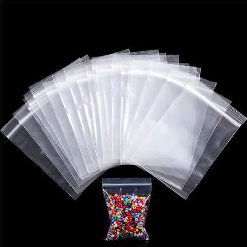 CuiCanfla 500 Stück Druckverschlussbeutel Klein, Reißverschlusstaschen, Schnappverschluss, Druckverschluss, Beutel für verschiedene Materialien geeignet(4x6cm) von CuiCanfla