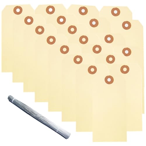 Geschenk Anhänger,100 Stück Blanko-Versandanhänger Etikettieranhänger zum Aufhängen von Papieretiketten zum Beschriften von Karten Preisschildern beschreibbare Etiketten mit Draht für 6 x 12 cm Geschenk Anhänger,100 Stück Blanko-Versandanhänger Etikettieranhänger zum Aufhängen von Papieretiketten zum Beschriften von Karten Preisschildern beschreibbare Etiketten mit Draht für 6 x 12 cm von CuiCanfla