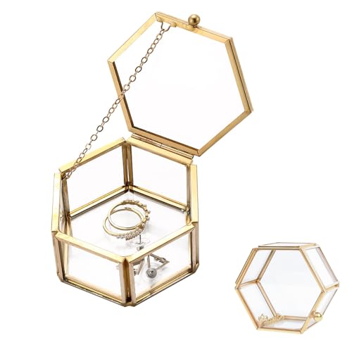 Cuicany Geometrische Ringschatulle, Vintage Schmuckschatulle aus Glas, Geometrisches Glas Box, Hochzeit Ring Box, für Ringe, Schmuck Cuicany Geometrische Ringschatulle, Vintage Schmuckschatulle aus Glas, Geometrisches Glas Box, Hochzeit Ring Box, für Ringe, Schmuck von Cuicany