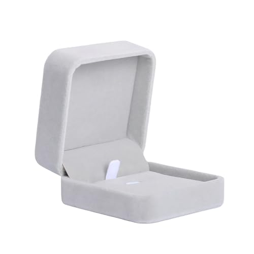 Cuicany Samt-Schmuckschatullen für Halsketten, Samt Schmuckset Box Quadratisch, Anhängerbox Aufbewahrungsbox für Hochzeit, Geburtstag Valentinstag, Zähler Schmuckdisplay, Grau von Cuicany