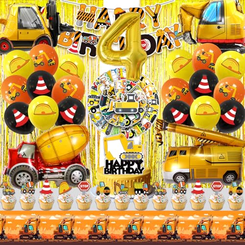Baustelle Geburtstag Deko 4 Jahre,Bagger Luftballons Geburtstag 109 Pcs,Baufahrzeug Kindergeburtstag Kit Jungen Mädchen mit Banner Tortendeko Tischdecke,Truck BAU Ballons Party Dekoration Baustelle Geburtstag Deko 4 Jahre,Bagger Luftballons Geburtstag 109 Pcs,Baufahrzeug Kindergeburtstag Kit Jungen Mädchen mit Banner Tortendeko Tischdecke,Truck BAU Ballons Party Dekoration von Cuidongsheng