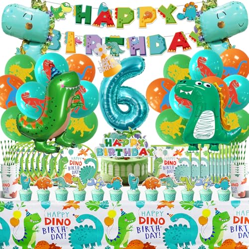 Dino Geburstagdeko Luftballons 6 Jahre,Dinosaurier Kindergeburtstag Deko 104 Pcs,Dino Ballons Helium,Dschungel Geburtstag Party Deko Junge,Dino Geschirr mit Servietten Teller Tortendeko Dino Geburstagdeko Luftballons 6 Jahre,Dinosaurier Kindergeburtstag Deko 104 Pcs,Dino Ballons Helium,Dschungel Geburtstag Party Deko Junge,Dino Geschirr mit Servietten Teller Tortendeko von Cuidongsheng