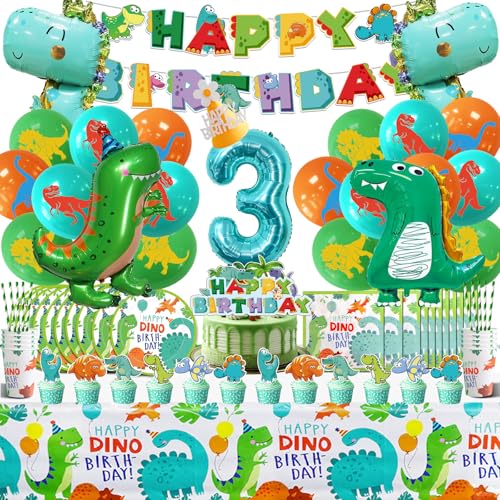 Dino Geburtstagsdeko Ballons 104 Pcs,Dinosaurier Kindergeburtstag Deko 3 Jahre,Dino Luftballons fur Jungen Mädchen Geburtstag,Dschungel Dino Partygeschirr Set mit Pappteller Servietten Dino Geburtstagsdeko Ballons 104 Pcs,Dinosaurier Kindergeburtstag Deko 3 Jahre,Dino Luftballons fur Jungen Mädchen Geburtstag,Dschungel Dino Partygeschirr Set mit Pappteller Servietten von Cuidongsheng
