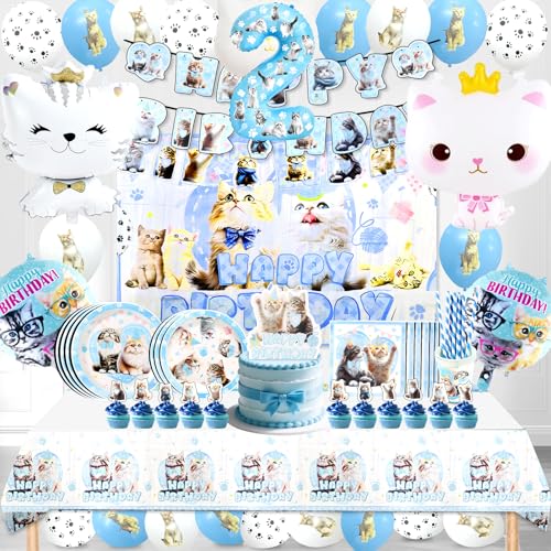 Katze Geburtstag Deko 2 Jahre Mädchen,Luftballons Katzen Kindergeburtstag,Kit Geburtstagsdeko Katze mit Banner Teller Tischdecken Kuchendeko,Katze Thema Haustiere Party Ballons Helium Katze Geburtstag Deko 2 Jahre Mädchen,Luftballons Katzen Kindergeburtstag,Kit Geburtstagsdeko Katze mit Banner Teller Tischdecken Kuchendeko,Katze Thema Haustiere Party Ballons Helium von Cuidongsheng