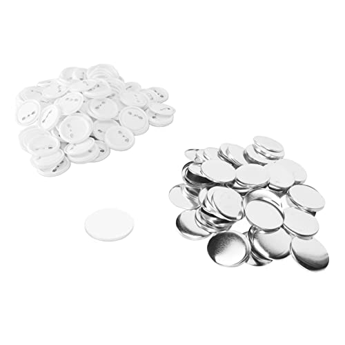 Cuifati 100 Sets Leeres Button -Making -Versorgung, DIY -runde Form Rostsichere Abzeichen Teile für Knopfmaschine, für Festivals, Camp -Abzeichen, Party -Gefälligkeiten (white #11) von Cuifati