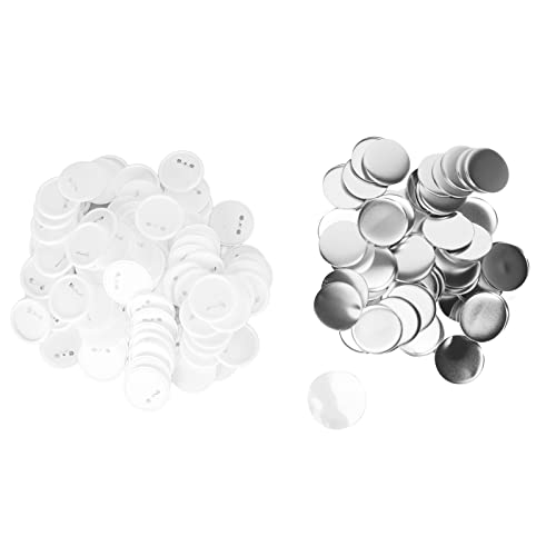 Cuifati 100 Sets Leeres Button -Making -Versorgung, DIY -runde Form Rostsichere Abzeichen Teile für Knopfmaschine, für Festivals, Camp -Abzeichen, Party -Gefälligkeiten (white #12) von Cuifati