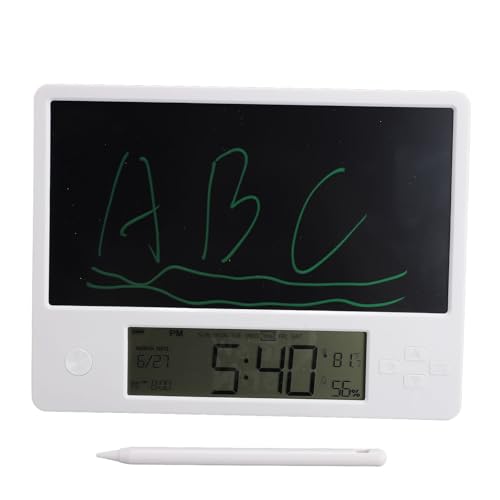 Cuifati Elektronischer Kalender mit Notizblock, Digitaler Desktop -Kalender mit Zeitdatumtemperaturfeuchtigkeitsanzeige, Wiederaufladbarer Löschbarer LCD -Schreibtablet für von Cuifati