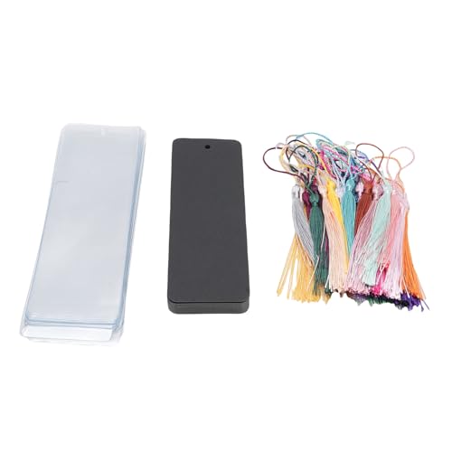 Cuifati Leer -Lesezeichen, Abgerundete Ecke Benutzerdefinierte Malvorlagen Makit Making Kit Vorgebohrtes Loch Vielseitige Nutzung 30 Sets für Unterrichtsaktivitäten (BLACK) von Cuifati