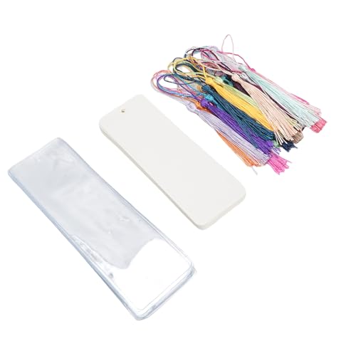 Cuifati Leer -Lesezeichen, Abgerundete Ecke Benutzerdefinierte Malvorlagen Makit Making Kit Vorgebohrtes Loch Vielseitige Nutzung 30 Sets für Unterrichtsaktivitäten (WHITE) von Cuifati