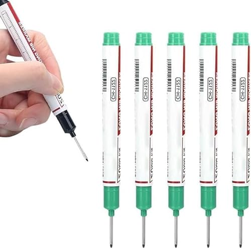 CulinaryTerra Tieflochmarker, 20 mm langer Kopf, wasserfeste Marker für Bau- und Metallmarkierung, permanente Tinte, Tischlerwerkzeuge und industrielle Nutzung (Grün) von CulinaryTerra