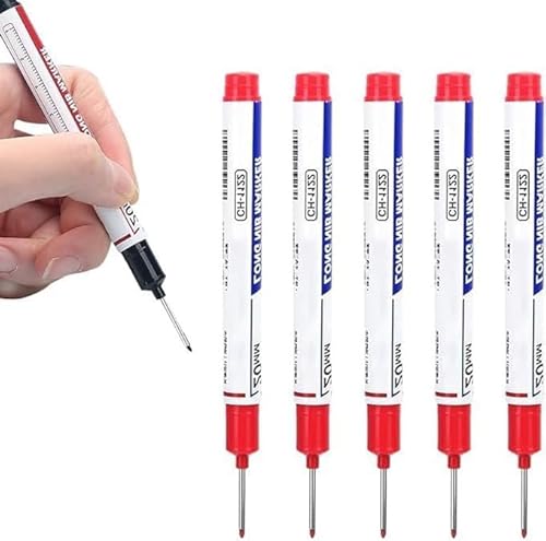 CulinaryTerra Tieflochmarker, 20 mm langer Kopf, wasserfeste Marker für Bau- und Metallmarkierung, permanente Tinte, Tischlerwerkzeuge und industrielle Nutzung (rot) von CulinaryTerra