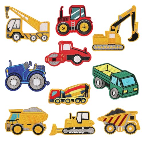 Culinavog 10 Stück Baufahrzeug Patch Kit, Baufahrzeug Bügelflicken für Kinder, Flicken zum Aufbügeln Kinder, Gestickte Applikation zum Aufnähen für Kleidung, Jeans, Jacken, T-Shirts, Taschen, DIY Culinavog 10 Stück Baufahrzeug Patch Kit, Baufahrzeug Bügelflicken für Kinder, Flicken zum Aufbügeln Kinder, Gestickte Applikation zum Aufnähen für Kleidung, Jeans, Jacken, T-Shirts, Taschen, DIY von Culinavog