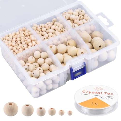 Culinavog 1105 Stück Holzperlen Natur für Makramee, 6 bis 20 mm Gemischte Größe Holzperlen Set, Runde Holzperlen mit Loch, Holzperlen zum Auffädeln mit Box für DIY Schmuck Herstellung Culinavog 1105 Stück Holzperlen Natur für Makramee, 6 bis 20 mm Gemischte Größe Holzperlen Set, Runde Holzperlen mit Loch, Holzperlen zum Auffädeln mit Box für DIY Schmuck Herstellung von Culinavog