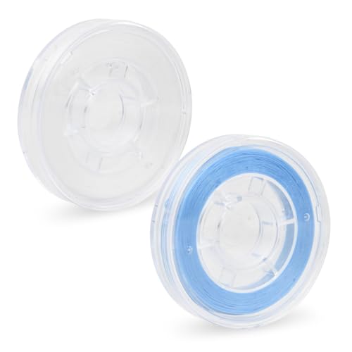 Culinavog Armband Schnur, 2 Spule 0.8 mm 40 Meter Transparent Elastische Schmuckfaden, Elastisches Band für Armbänder, Transparente Perlen Faden für Armbänder, Perlenschmuck, Basteln (Blau, Weiß) von Culinavog