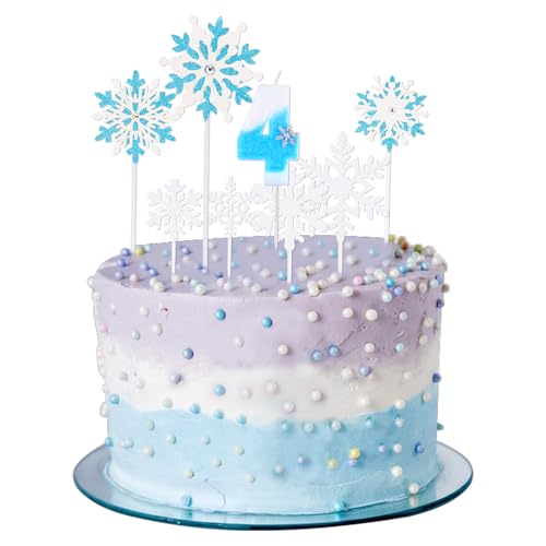 Culinavog Geburtstag Ziffer Kuchen Kerzen, blau-weiße Eiskönigin Kuchen-Kerzen, Schneeflocken Tortendeko Mädchen, Glitter Cake Topper Digitale Kerzen für Geburtstagsdekorationen Partyzubehör Culinavog Geburtstag Ziffer Kuchen Kerzen, blau-weiße Eiskönigin Kuchen-Kerzen, Schneeflocken Tortendeko Mädchen, Glitter Cake Topper Digitale Kerzen für Geburtstagsdekorationen Partyzubehör von Culinavog