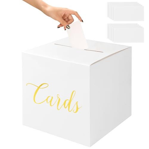 Culinavog Geschenkbox, Hochzeit Kartenbox Geldbox, Geschenkkartenbox Weiß, mit 10 Stück Grußkarten 22 X 22cm Hochzeitsbox, Glückwunschkartenbox, für Hochzeitsempfänge, Geburtstage, Abschlussfeiern Culinavog Geschenkbox, Hochzeit Kartenbox Geldbox, Geschenkkartenbox Weiß, mit 10 Stück Grußkarten 22 X 22cm Hochzeitsbox, Glückwunschkartenbox, für Hochzeitsempfänge, Geburtstage, Abschlussfeiern von Culinavog