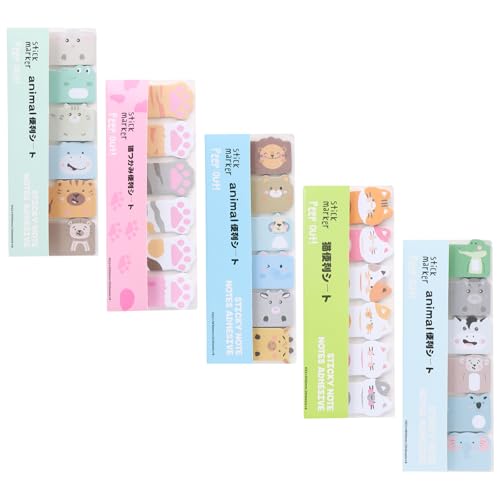 Culinavog Sticky Notes Tierische, 5er Pack mit 570 Klebezetteln, Mini Haftnotizen mit Katzenpfoten, Waldtieren, Für Kinder, Schule, Büro, Geschenke Culinavog Sticky Notes Tierische, 5er Pack mit 570 Klebezetteln, Mini Haftnotizen mit Katzenpfoten, Waldtieren, Für Kinder, Schule, Büro, Geschenke von Culinavog