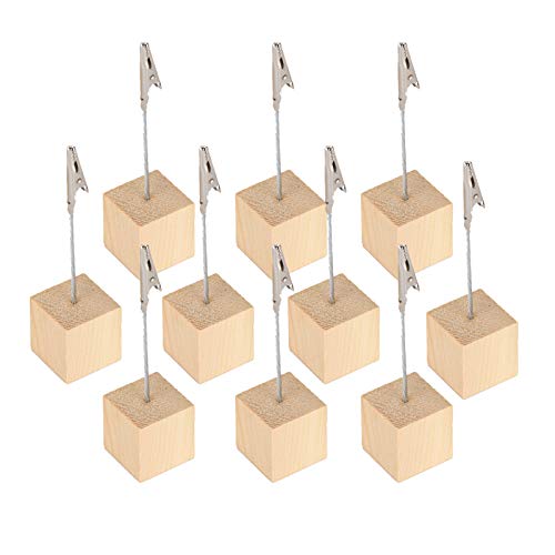 Culnflun 10pcs Hinweis Klemme Holzbasis Alligator Cliphalter Foto Nummer Tischkarten Memo Halter von Culnflun