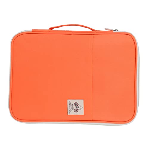 Culnflun A4-Dokumententaschen, multifunktionales Reiseportfolio, Dokumenten-Organizer mit Reißverschluss, 5 Farben, Computer-Notizbuch-Ordner-Organizer für, Notizbücher, Stif (Orange und gelb) von Culnflun