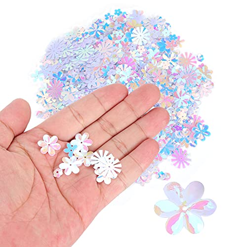 Culnflun Confetti Flowershaped Glitter Pailletten Spangles Party Hochzeitsstrinzel Dekoration Vorräte für die Ferienbox Füllung (Weiß farbenfroh) von Culnflun