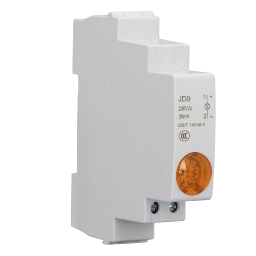 Culnflun DIN Schienen LED Anzeigeleuchte Hochwertige PC Material Kompakte Bauform Signal Indikation Für Verteilerkästen und Industriesteuerungen 230V AC DC (Rot) (Gelb) von Culnflun