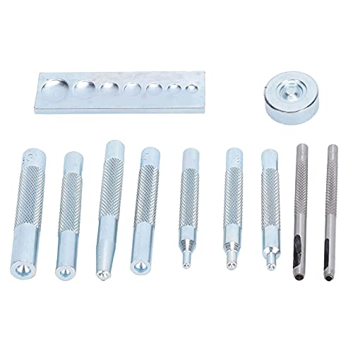 Culnflun Druckknopfnietensetzer, 10-teiliges Set, Stanzset, Druckknopfwerkzeug, Leder-Bastelset, Hardware, Ösenstanze, Stanzwerkzeug aus Stahl zum Stanzen und Anbringen von Culnflun Druckknopfnietensetzer, 10-teiliges Set, Stanzset, Druckknopfwerkzeug, Leder-Bastelset, Hardware, Ösenstanze, Stanzwerkzeug aus Stahl zum Stanzen und Anbringen von von Culnflun