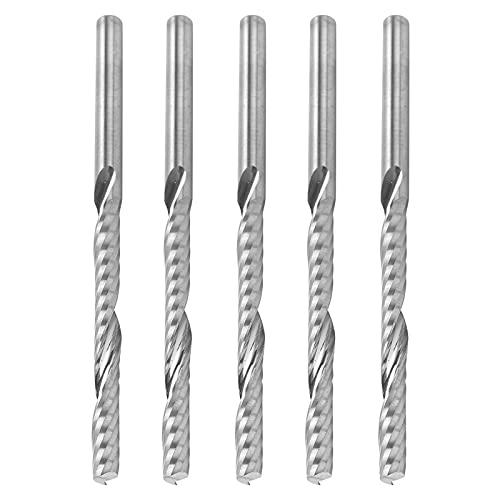 Culnflun End Mills Single, 5pcs Flöte Spiralmühlenschneider Schaftdurchmesser Set CNC Wolfram Stahl Verschleiß Holzschnitzerei 3.175x3.175x32x55mm Culnflun End Mills Single, 5pcs Flöte Spiralmühlenschneider Schaftdurchmesser Set CNC Wolfram Stahl Verschleiß Holzschnitzerei 3.175x3.175x32x55mm von Culnflun