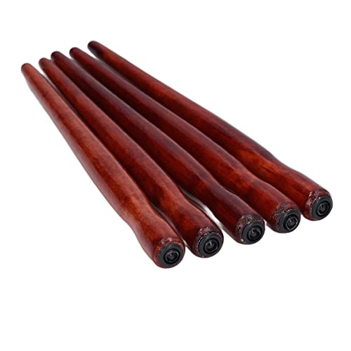 Culnflun Federhalter für Federhalter, hochwertiges Sandelholz, bequemer Griff, robust und langlebig, für Kalligraphie, Zeichnen, Kunst, Malerei, 5 Stück, 150 mm (Originalholzfarbe) (Rote Holzfarbe) von Culnflun