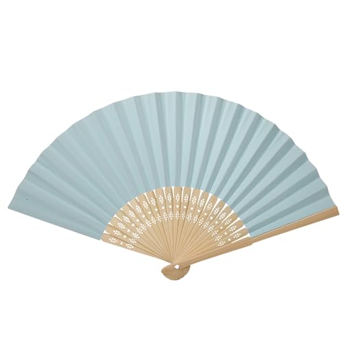 Culnflun Handfächer, Faltbare Bambus Fächer Chinesischer Bambus-Rippenfächer Handheld Faltfächer DIY-Fan aus leerem Papier für Malerei Kalligraphie Bambusrippen Dekoration Geburttag Party (Azul claro) Culnflun Handfächer, Faltbare Bambus Fächer Chinesischer Bambus-Rippenfächer Handheld Faltfächer DIY-Fan aus leerem Papier für Malerei Kalligraphie Bambusrippen Dekoration Geburttag Party (Azul claro) von Culnflun
