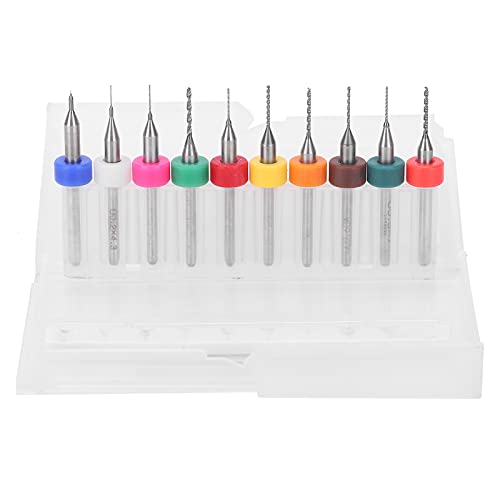 Culnflun Micro Twist Bohrer Bits, 10pcs Präzisionsmikro-Mini-Bohrbit Set 0,1-1 mm Legierung Wolfram-Carbid-Schaltkreislaufplatten-Bohrwerkzeug für Harzpolymertonhandwerk DIY Jude von Culnflun