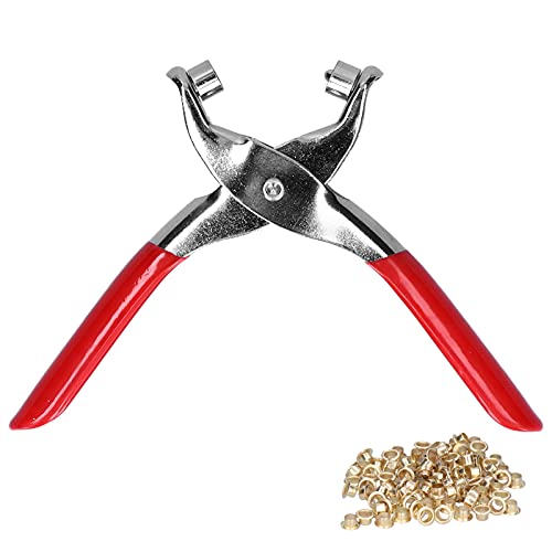 Culnflun Ösenzange, Setzer-Stanzwerkzeug, verchromter Ösenstanzer aus Kohlenstoffstahl, rot, 15 cm, Handwerkzeug, Lederhandwerk, DIY-Projekte, 100 Stück Nieten Culnflun Ösenzange, Setzer-Stanzwerkzeug, verchromter Ösenstanzer aus Kohlenstoffstahl, rot, 15 cm, Handwerkzeug, Lederhandwerk, DIY-Projekte, 100 Stück Nieten von Culnflun